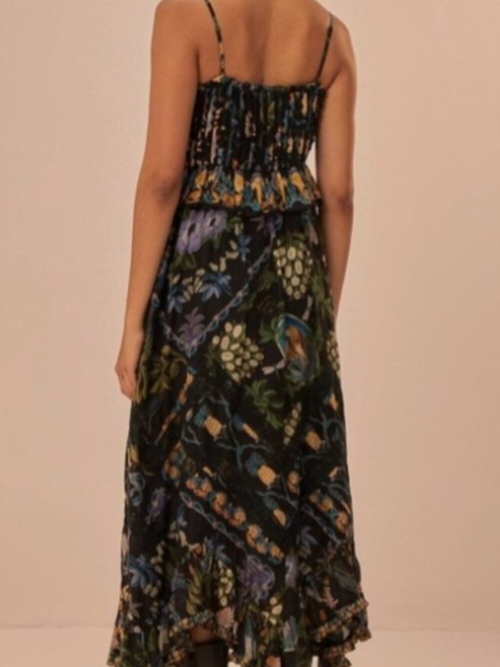 FARM Rio Navy Floral Maxi Dress with Yellow & Purple Accents - Picture 6 of 7